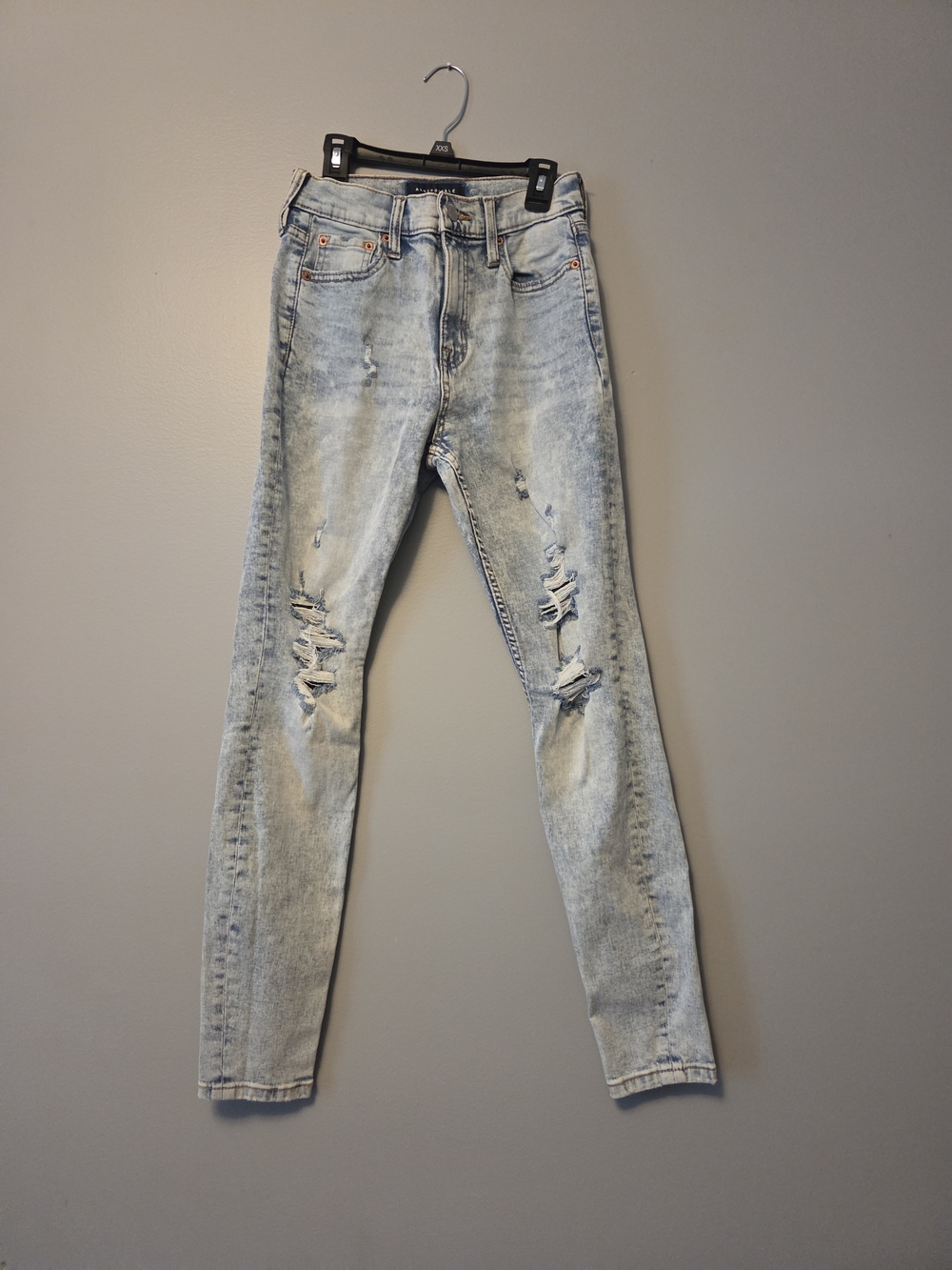 Aeropostale Light Blue Skinny Ripped Jeans